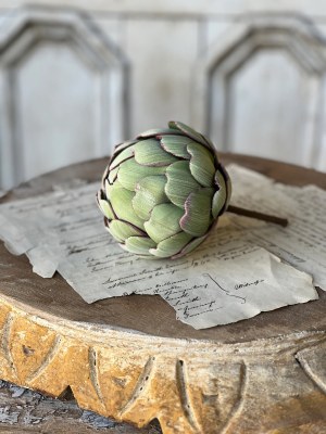 7" Faux Green Artichoke Pick