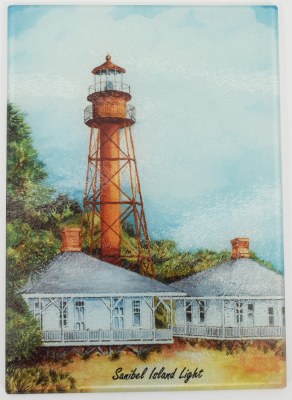 Sanibel Island Light House Glass Cutting Board