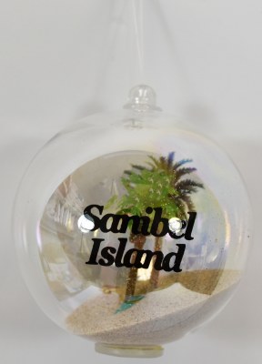 4" Sanibel Island Glass Bubble Ornament