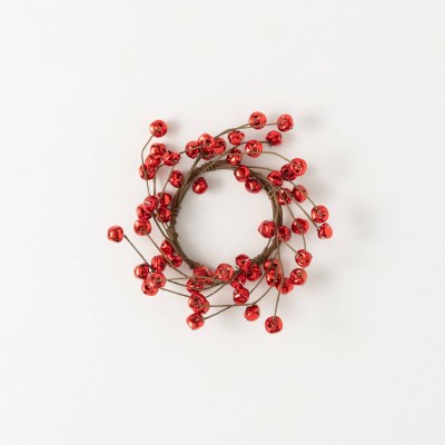 4.5" Opening Red Jingle Bells Candle Ring