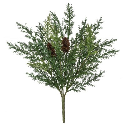 12" Faux Green Arborvitae Bush