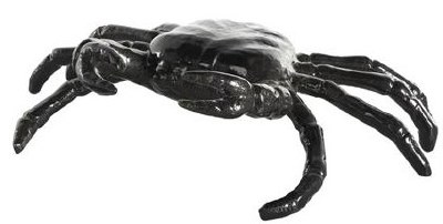 13" Black Metal Crab Figurine