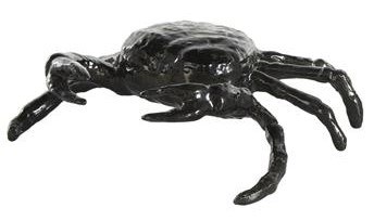 9" Black Metal Crab Figurine