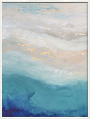42" x 32" Abstract Shore 1 Framed Canvas