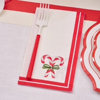 8" x 4.5" Merry and Bright Candy Cane Guest Towels