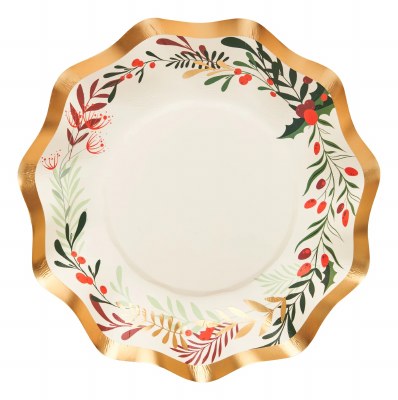 Pack of Eight 7" Round Christmas Forest Paper Bowls