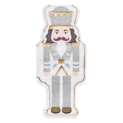8" Gild Nutcracker Shape Guest Towels
