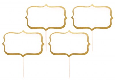 Pack of 24 4" Gold Signs Picks