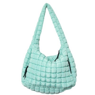 20" x 15" Mint Quilt Hobo Tote Bag