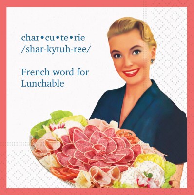 5" Square "Char-Cu-Te-Rie" Beverage Napkins