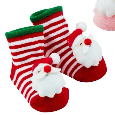 LED Red Santa Baby Socks by Mud Pie