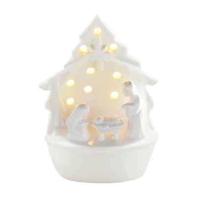 5" LED White Nativity Scene Sitter by Mud Pie