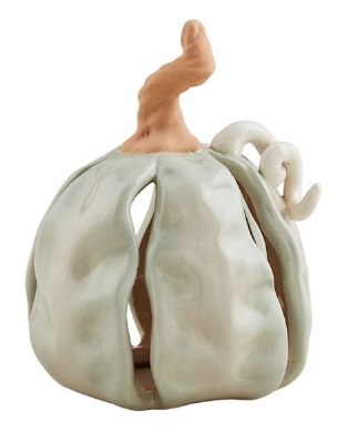 4" Green Ceramic Pumpkin Figurine by Mud Pie