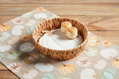 8" Round Pumpkin Bread Basket and Warmer by Mud Pie