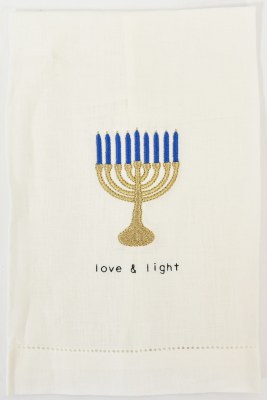 21" x 14" "Lobe & Light" Menorah Kitchen Towel by Mud Pie