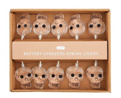 47" LED Battery Operated Skull String Lights by Mud Pie