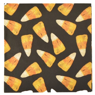 5" Square Candy Corn Beverage Napkins by Mud Pie
