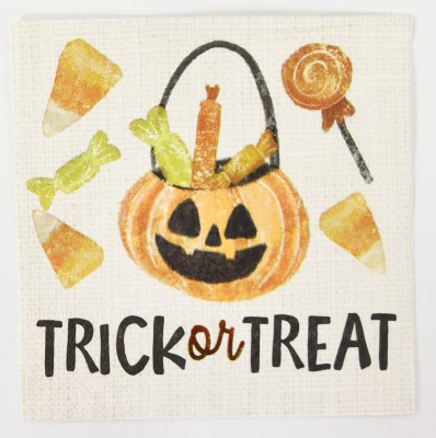5" Square "Trick or Treat" Jack-O-Lantern Beverage Napkins by Mud Pie