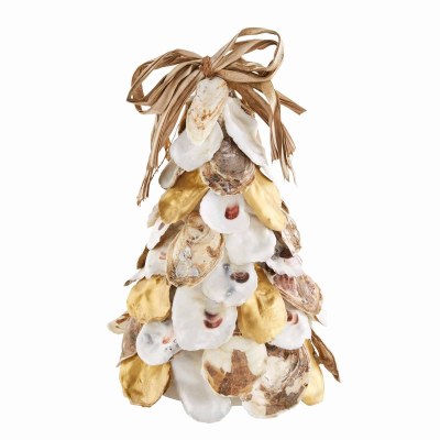 9" Gold and Natural Oyster Shell Tree by Mud Pie