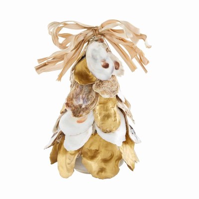6" Gold and Natural Oyster Shell Tree by Mud Pie