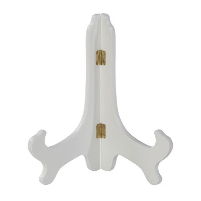 9" White Premium Wood Plate Stand