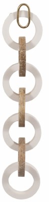 35" White and Taupe Polyresin and Wood Links