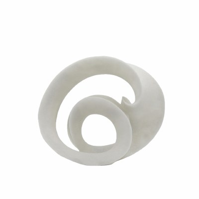 20" White Double Loop Polyresin Sculpture