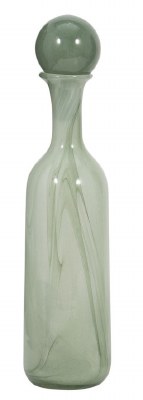 19" Green Glass Bottle With an Orb Lid