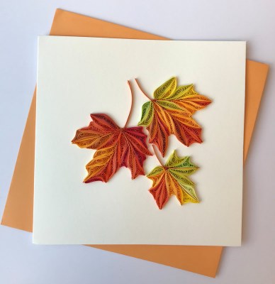 Fall Leaves Quilling Card