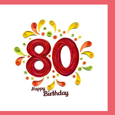 80th Birthday Quilling Card