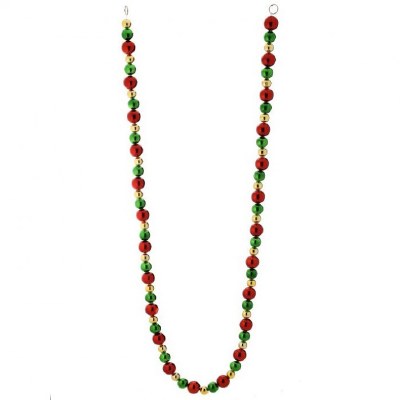 6' Red, Gree, and Gold Ball Garland