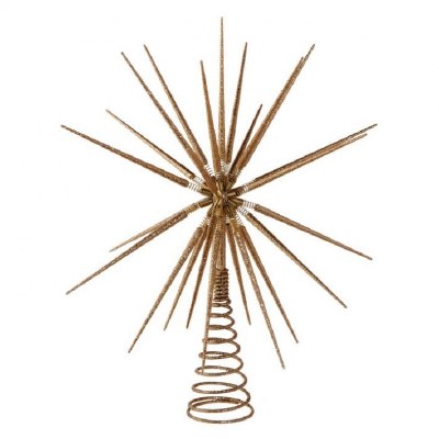 16" Champagne and Gold Starburst Foldable Tree Topper