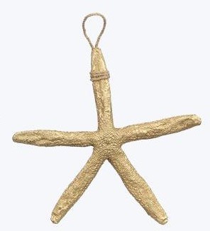 10" Gold Polyresin Thin Starfish Coastal Wall Art Plaque