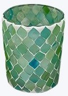 5" Small Green Mosaic Votive Holder
