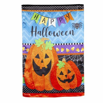 44' x 28" "Happy Halloween" Two Jack-O-Lanterns Large Flag