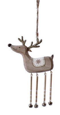 7" Gold Reindeer With Dangling Legs Ornament