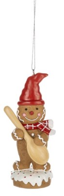 5" Gingerbread Man Holding a Spoon Polyresin Ornament