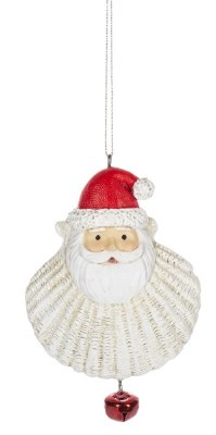 5" Santa Scallop Shell Ornament