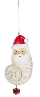 5" Santa Snail Shell Ornament