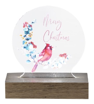 6" LED Acrylic Flat Cardinal Tabletop Figurine