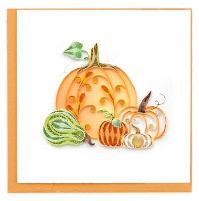 6" Square Multipastel Pumpkins Quilling Card