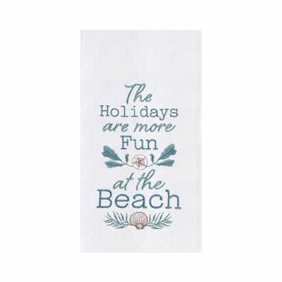 27" x 18" "The Holidays Are More Fun at the Beach" Holiday Kitchen Towel