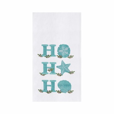 27" x 18" "Ho Ho Ho" Shells Kitchen Towel