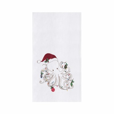 27" x 18" Octopus Wearing a Santa Hat Kitchen Towel