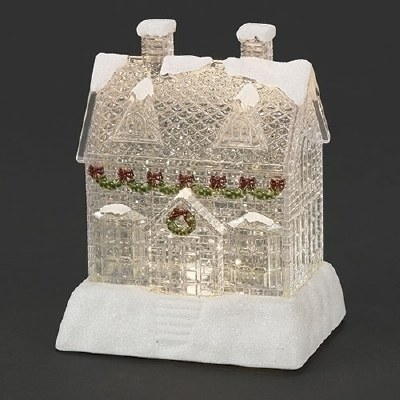 6" LED Clear Glitter Swirl House