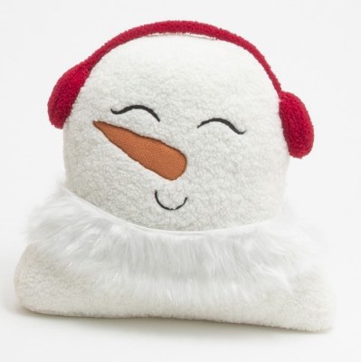 18" Snowman Head Shape Decorative Christmas Pillow