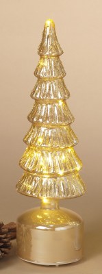 13" LED Gold Rotating Glitter Tree