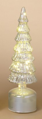 13" LED Iridescent Rotating Glitter Tree