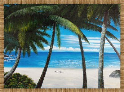 38" x 50" Beachin' Framed Coastal Canvas