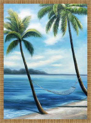 50" x 38" Just Chillin' Framed Coastal Canvas